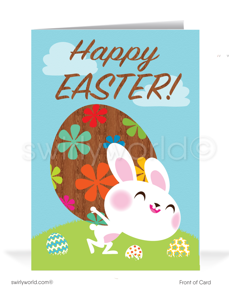 Cute business happy Easter cards for customers.