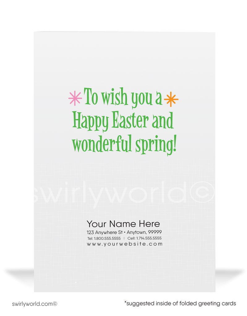 Cute Bunny Humorous Happy Easter Cards for Customers