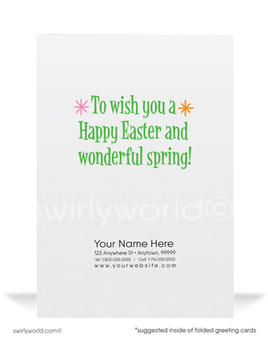 Cute Bunny Humorous Happy Easter Cards for Customers