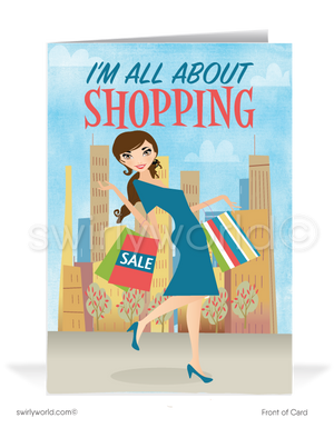 "Shopping for New Business" Women in Business Prospecting Sales Cards