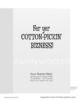 Funny Cartoon Hillbilly "Thank You For Your Business" Customer Appreciation Cards