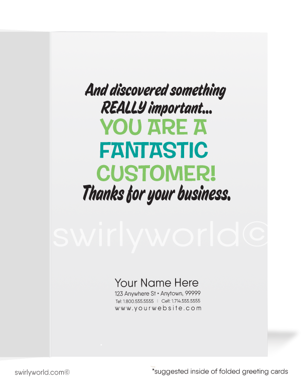 Funny Detective Cartoon Business Thank You Cards for Customers