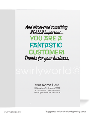 Funny Detective Cartoon Business Thank You Cards for Customers