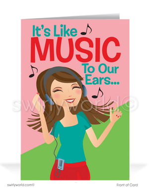 "Music to My Ears" Thank You Cards for Women in Business