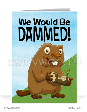 Funny Cartoon Thank You For Your Referral Greeting Cards for Clients