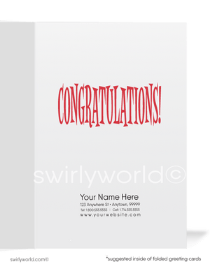 Cute Retro You're in the News Congratulations Cartoon Cards for Customers