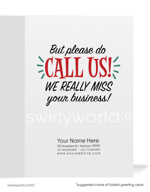 Please Call Us Cause We Miss Your Business Prospecting Sales Cards