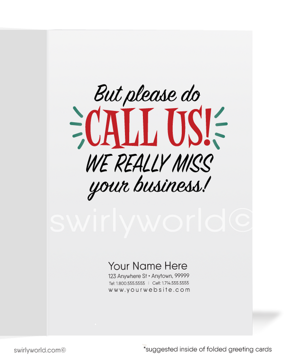 Please Call Us Cause We Miss Your Business Prospecting Sales Cards