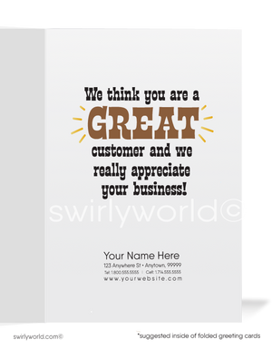 Western Cowboy Horse Humorous Business Customer "Thank You" Greeting Cards