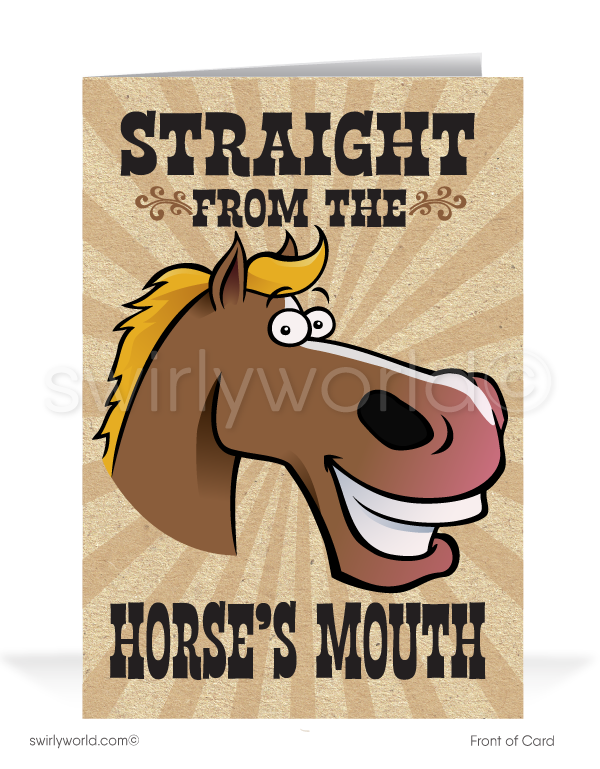 Western Cowboy Horse Humorous Business Customer "Thank You" Greeting Cards