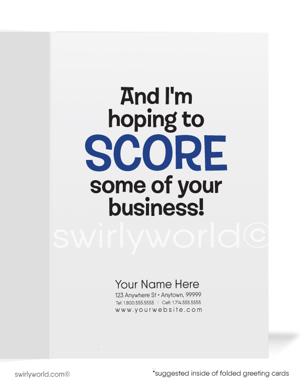 Humorous Baseball Cartoon Sales Marketing Prospecting Greeting Cards