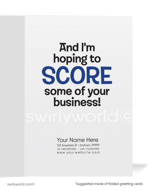 Humorous Baseball Cartoon Sales Marketing Prospecting Greeting Cards