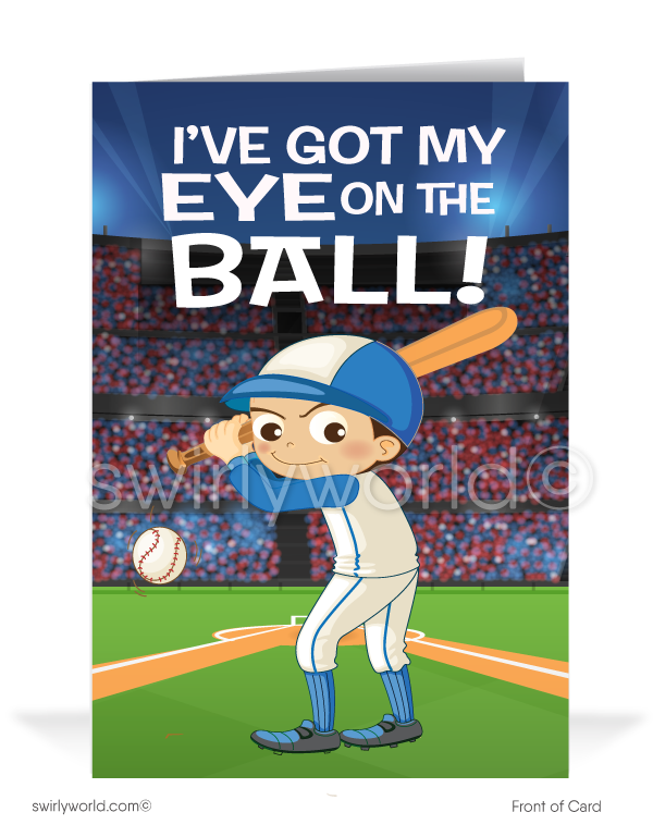 Humorous Baseball Cartoon Sales Marketing Prospecting Greeting Cards