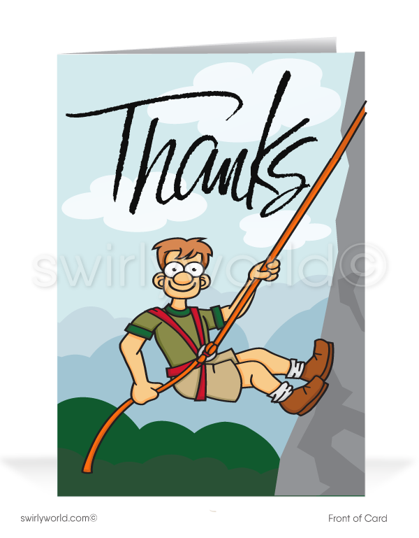 "Thanks For Your Support" Rock Climber Customer Business Thank You Cards