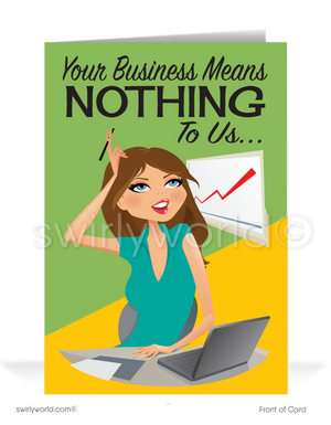 Women in Business Funny Thank You Cards for Customers