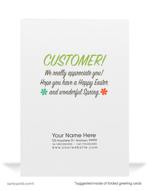 Cute Business Easter Bunny Happy Easter Cards for Customers
