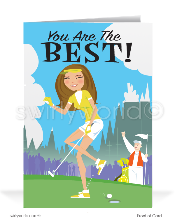 Golf Funny Humorous Thank You Cards for Women in Business