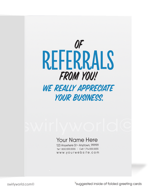 Funny Porcupine Thank You For Your Referral Cards for Customers