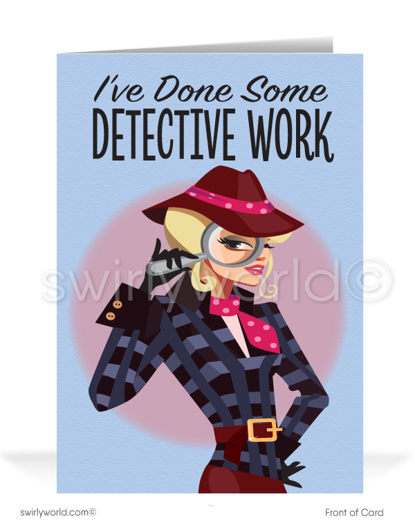 Cute Detective Women in Business Client Happy Birthday Cards