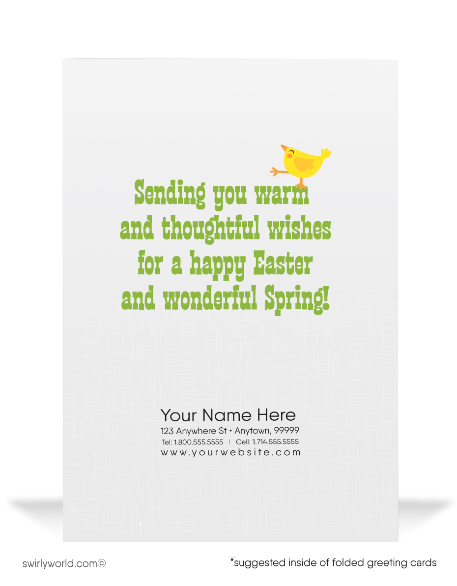 Cute Business Happy Easter Greeting Cards for Customers