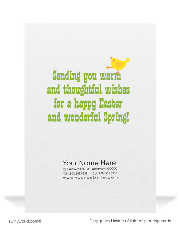 Cute Business Happy Easter Greeting Cards for Customers