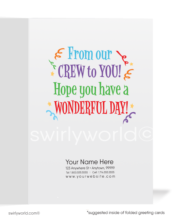 Animal Safari Business "From the Office" Happy Birthday Cards