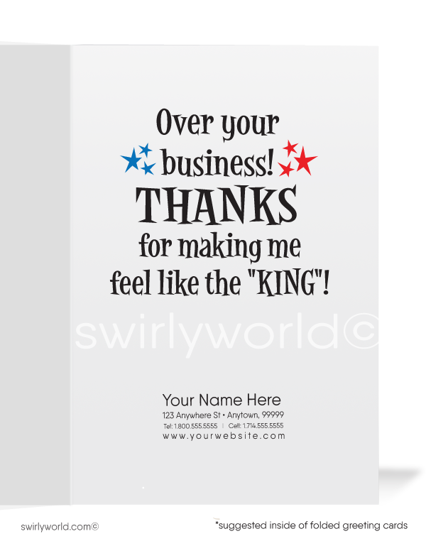 Funny Elvis Impersonator Business Thank You Cards for Clients