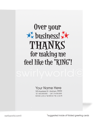 Funny Elvis Impersonator Business Thank You Cards for Clients