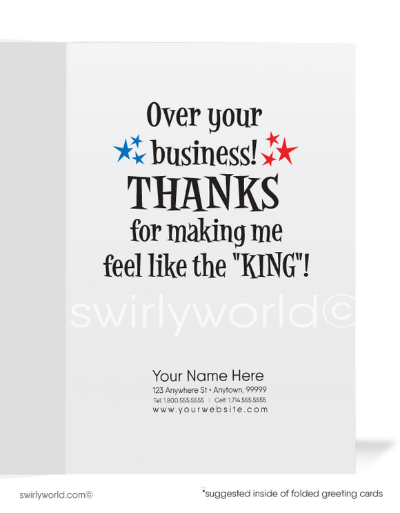 Funny Elvis Impersonator Business Thank You Cards for Clients