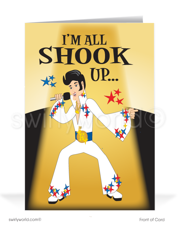 Funny Elvis Impersonator Business Thank You Cards for Clients