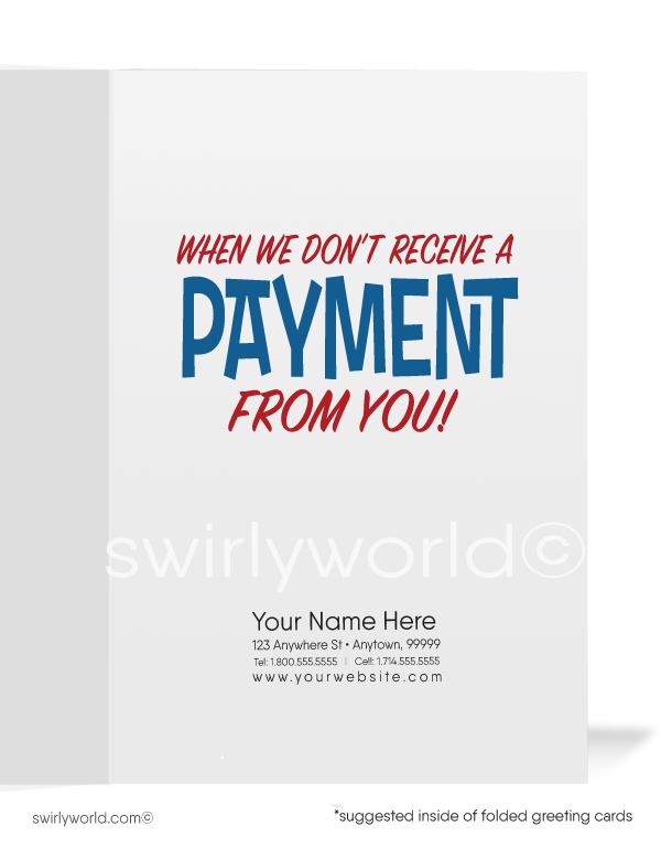 Funny Humorous Shipping Department Past-Due Bill Collection Cards.