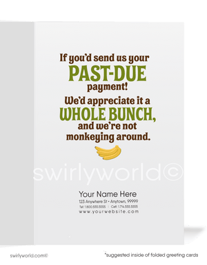 Funny Monkey Going Bananas Over Payment on Past-Due Bill Collection Cards