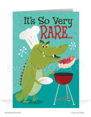 Humorous Alligator Funny Customer Cartoon Thank You Cards for Business