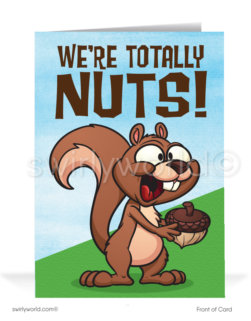 "Nuts For Your Business" Funny Squirrel Thank You Cards for Customers