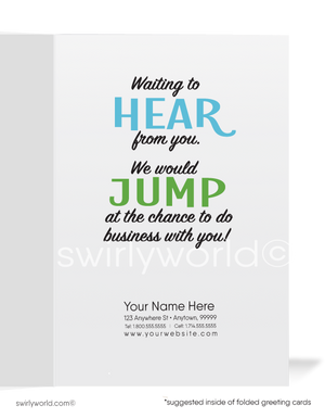 Cute Cartoon We Miss Your Business Sales Promotion Marketing Cards