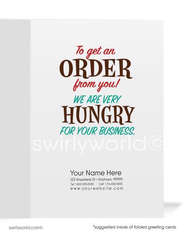 Hungry Bear Cartoon Sales Prospecting Business Cards for Customers