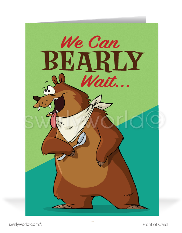 Hungry Bear Cartoon Sales Prospecting Business Cards for Customers
