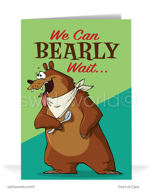 Hungry Bear Cartoon Sales Prospecting Business Cards for Customers