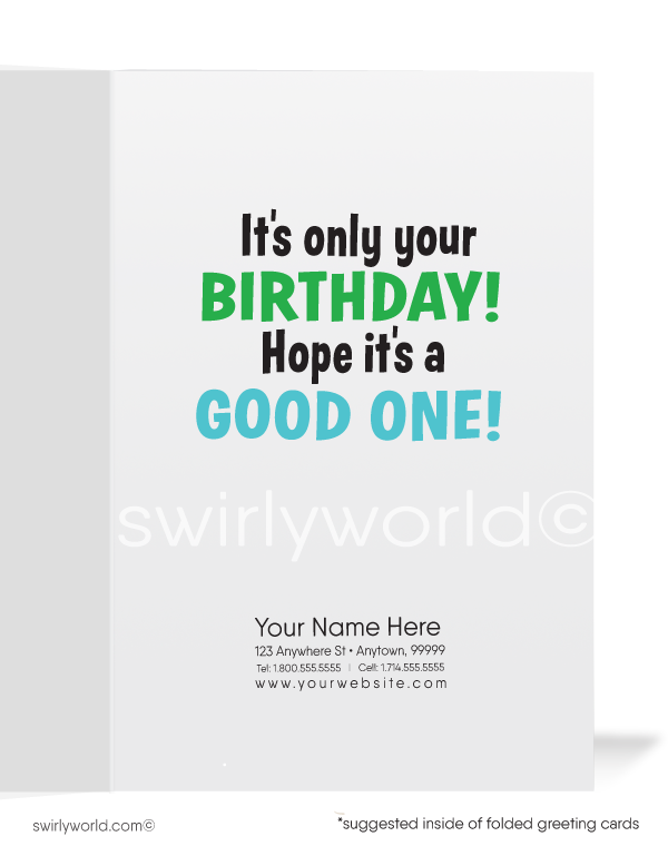 Funny Humorous Business Happy Birthday Cards for Customers