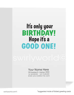 Funny Humorous Business Happy Birthday Cards for Customers