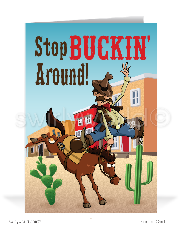 Cowboy Horse Rider Prospecting Sales Promotion Marketing Cards for Customers