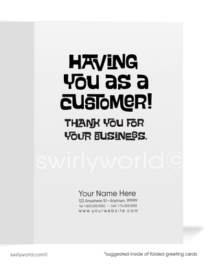 Humorous Dinosaur Business Thank You Cards for Customer