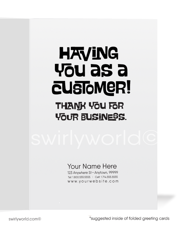 Humorous Dinosaur Business Thank You Cards for Customer
