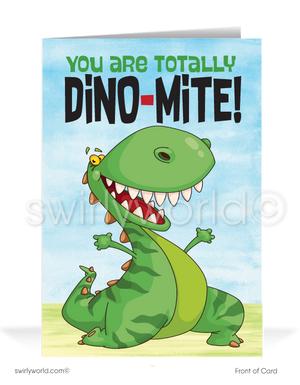 Funny Dinosaur Business Happy Birthday Greeting Cards