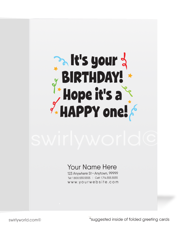 Top of the World Business Happy Birthday Cards for Customers