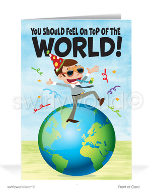 Top of the World Business Happy Birthday Cards for Customers