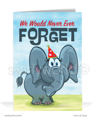 Elephant Won't Forget Your Birthday From the Office Greeting Cards