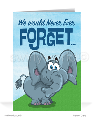 Humorous Elephant Customer Thank You For Your Business Cards