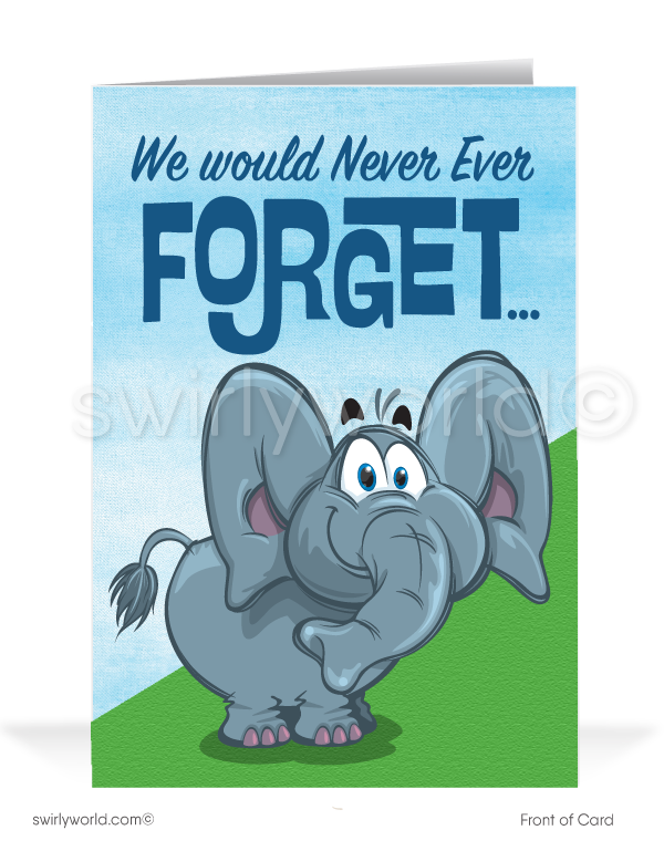 Humorous Elephant Customer Thank You For Your Business Cards