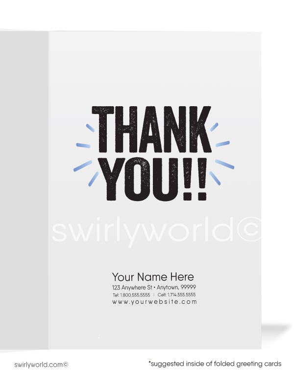 Humorous Cartoon Thank You Cards for Customers